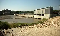 Bowersock Dam with the bridges in the background