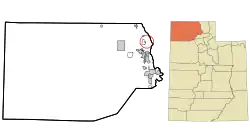 Location in Box Elder County and the State of Utah.