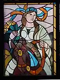 Stained-glass windows in the interior from the year 1957 by national artist Janko Alexy