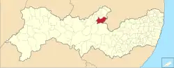 Location of Iguaraci in Pernambuco