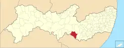 Location of Itaíba in Pernambuco