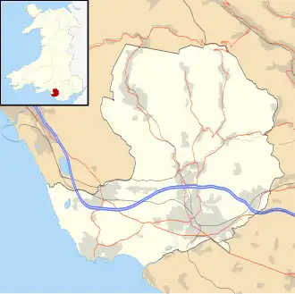 Bridgend shown within Wales