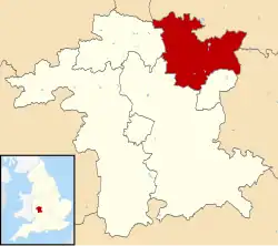 Bromsgrove shown within Worcestershire