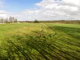 Outline of a chieftain's hall at Skrydstrup, Denmark, c. 1500 BC.