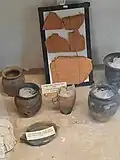 Flue tiles and pottery discovered in the villa, likely dating to the late 3rd century