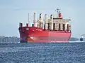 A bulk carrier, Pan Optimum showing non container shipping