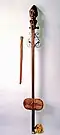 19th century boombass, from the Metropolitan Museum of Art. The bladder is shriveled up at the bottom.