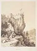 Ruins of Neideck, lithography (c. 1840) by Theodor Rothbarth from a drawing by Carl Käppel