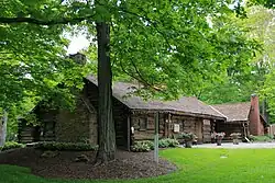 Maple sugar cabin in the town square