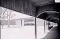 Outside view (West Face) of B-Block, from A-Block's Eastern Corridor. Pre-2000s, true date unknown