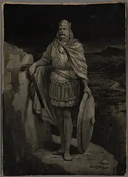 Image 17Caradog by Thomas Prydderch. Caradog was leader of the north Walian Celtic tribe, the Ordovices, and led multiple Celtic tribes against the Romans. (from History of Wales)
