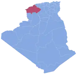 Location of Oranie in northwestern Algeria