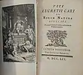 Frontispiece of a 1754 copy of De rerum natura