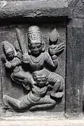 A "guardian" on the ceiling in Arakeshvara temple at Hole Alur