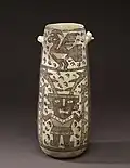 Vessel; 1000–1470; earthenware, slip paint; height: 29.6 cm (11.6 in.); diameter: 12.1 cm (4.7 in.); Walters Art Museum