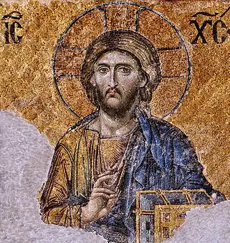 A Byzantine mosaic in Hagia Sophia in Istanbul, [[Turkey