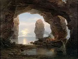 Fischer in einer Grotte, Helgoland