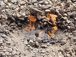 Image 51Burning of natural gas coming out of the ground (from Natural gas)