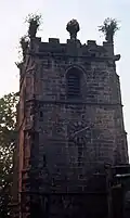 Garland on St Edmund's church tower
