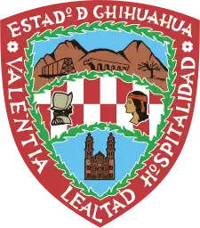 Spanish letter Đ used on the Coat of Arms of the State of Chihuahua Mexico.