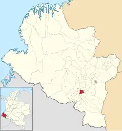 Location of the municipality and town of Ospina in the Nariño Department of Colombia.