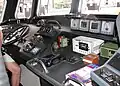 Inside helm and controls