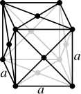 Face-centered cubic crystal structure for γ-Fe (912–1394 °C): iron