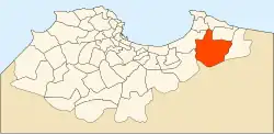 Location of Rouiba within Algiers Province