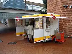 A pølsevogn in the city center of Kolding.