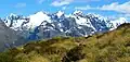 Tuhawaiki Mountain right of centre