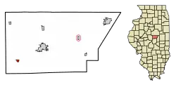 Location of Kenney in De Witt County, Illinois.