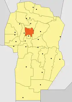 Location of Colón Department in Córdoba Province