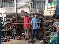 Devotee footwears stands are guarded safely until they complete the rituals in the temple at manakula vinayagar temple
