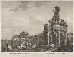 Domenico Cunego after Clérisseau, etching of the Amphitheatre of Capua (before 1794), Victoria and Albert Museum
