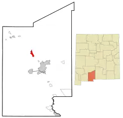 Location of Radium Springs, New Mexico