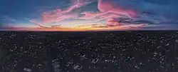 Doncaster sunset panorama shot in January 2022