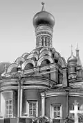 The Smaller Cathedral of Donskoy Monastery with the three rows of large kokoshniks
