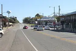 East along SH 110 / SH 135 in Downtown Troup, November 2014