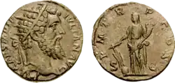 Dupondius Fortuna with gubernaculum