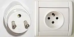 Type E (French) – CEE 7/6 plug & CEE 7/5 socket; max 16 A