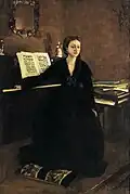 Edgar Degas, Madame Camus at the Piano, 1869. Seized from the Alphonse Kann collection 1941. Sold by Fischer to Emil Bührle in 1942.[26]