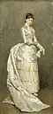 Portrait of Mrs Claus with wedding dress painted by the artist