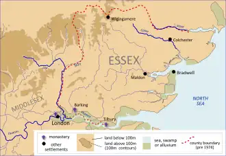Location of Essex