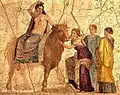 Europa riding a bull, fresco of Pompeii, National Archaeological Museum of Naples