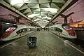 Express Moscow—St. Petersburg Sapsan at the Leningradsky Railway Station