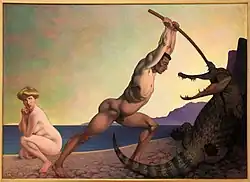 Félix Vallotton, Perseus Killing the Dragon, 1910, in a deliberately harsh light. Oil on canvas[58]