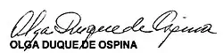 Cursive signature in ink
