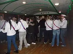 Faroese chain dance in Dansistovan in Sumba.