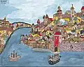 Old Belgrade, about 1960 tempera on paper, 58x73cm, MNMA, Jagodina