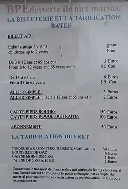 Ferry prices